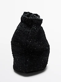 Mid-size crochet knit leather bag - LIMITED