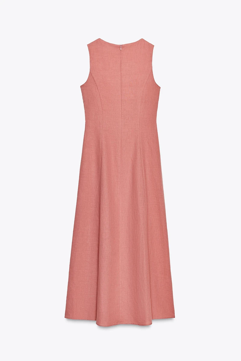 LINEN MIDI DRESS