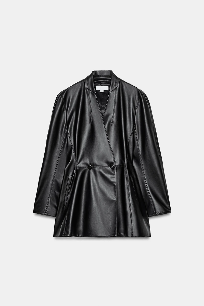 VESTE AJUSTÉE MATIÈRE SYNTHÉTIQUE