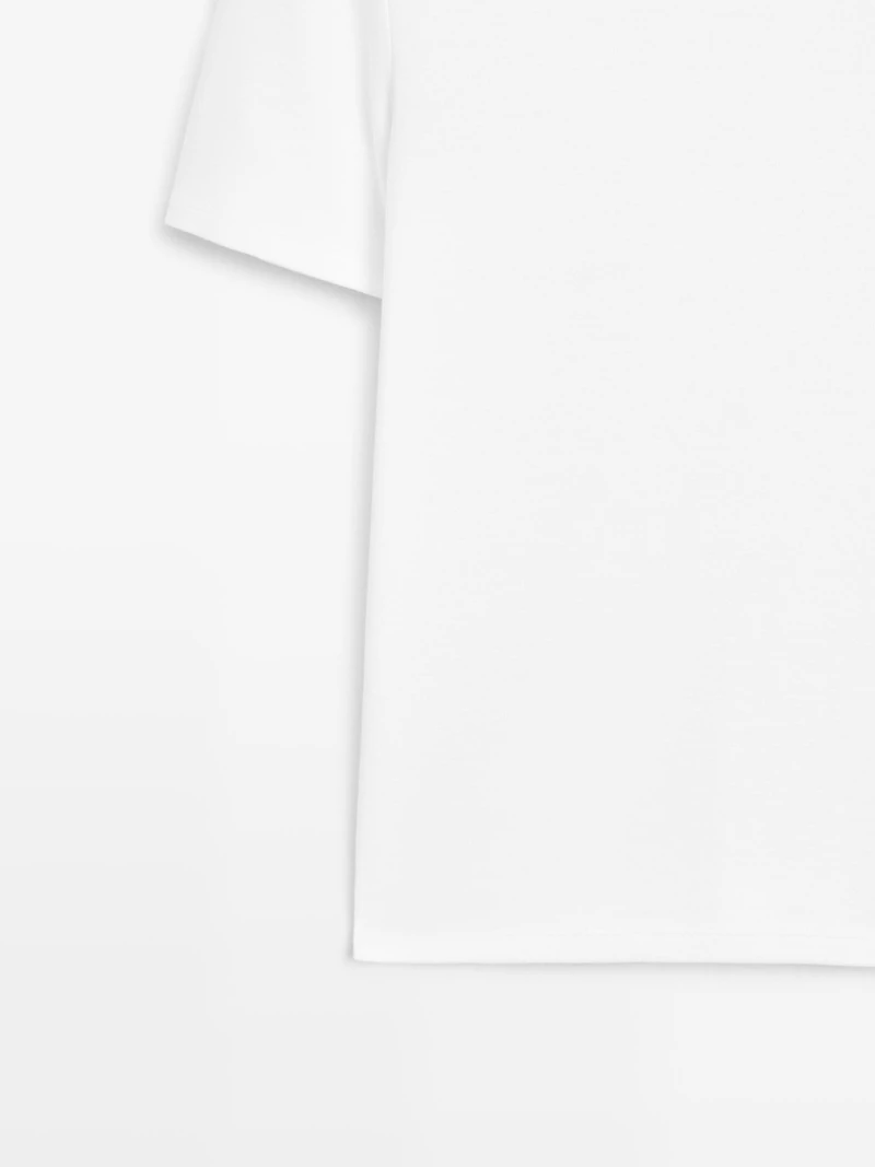 T-shirt 100 % coton à col en V