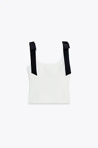 BOW DETAIL STRETCH TOP