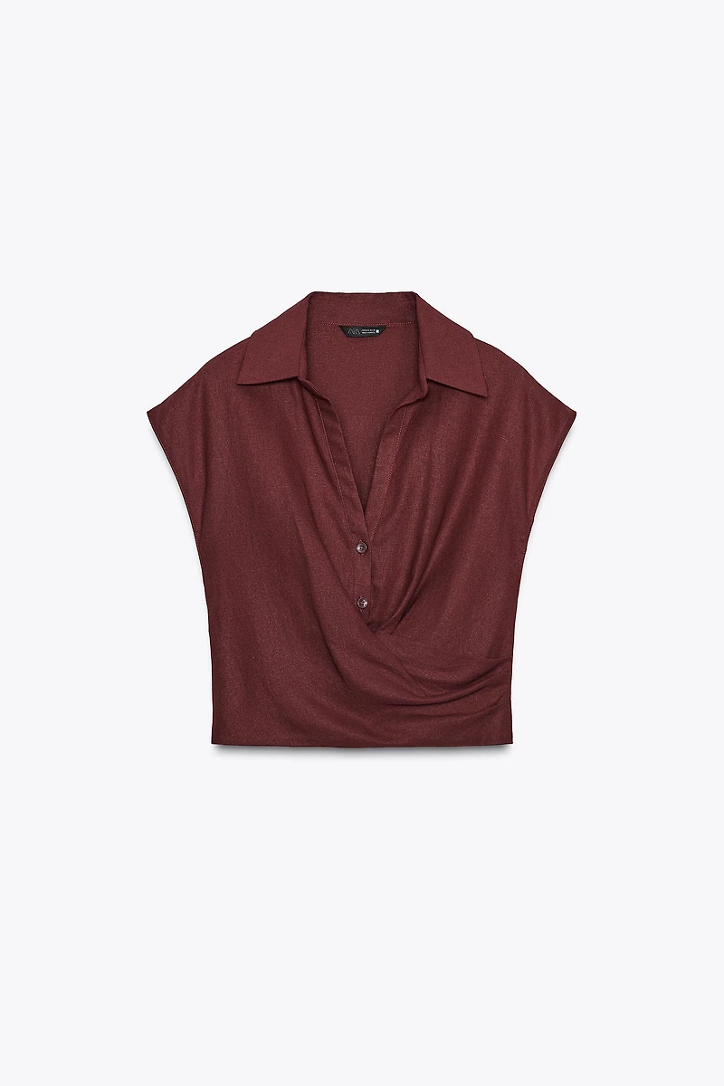LINEN WRAP TOP