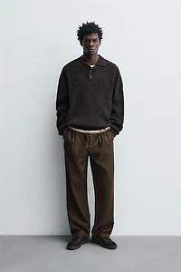 WASHED KNIT POLO SHIRT