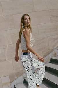 TOP À PLIS ET LACETS