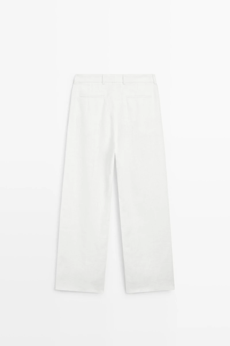 100% linen pants with darts
