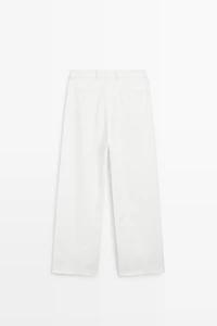 100% linen pants with darts