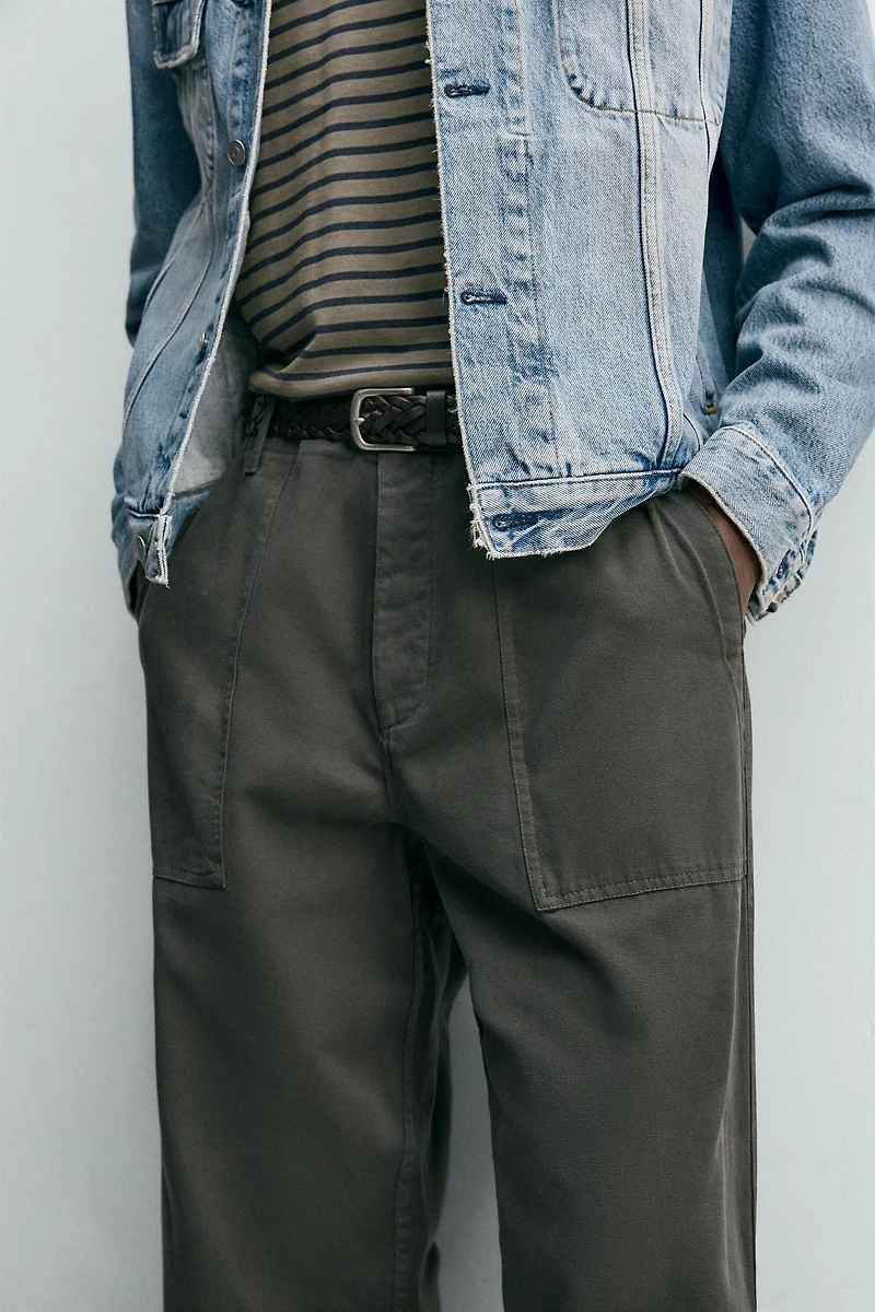 RELAXED FIT PANTS WITH BELT LOOPS