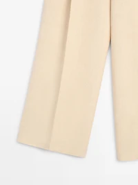 Pantalon wide leg en lin avec poches
