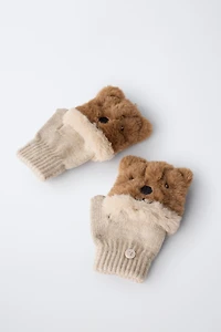 GANTS MITAINES EFFET POILS DE CASTOR