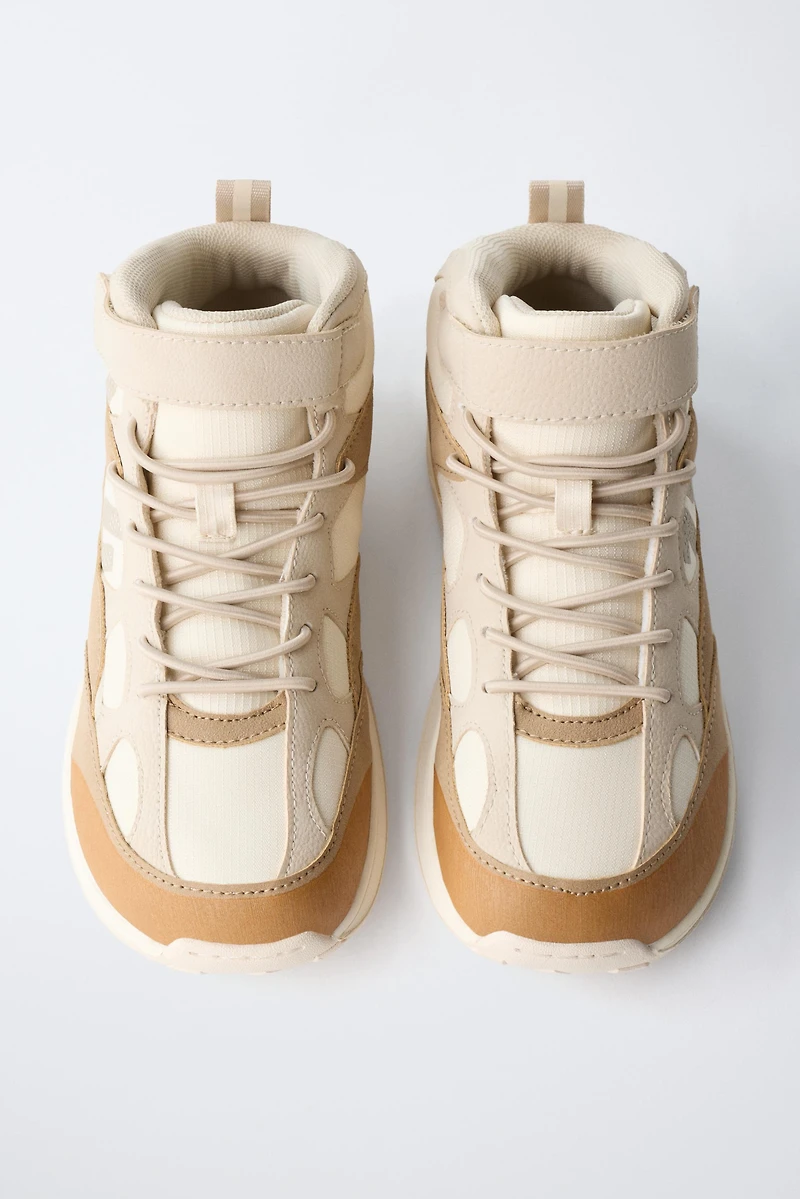 CONTRAST HIGH-TOP SNEAKERS