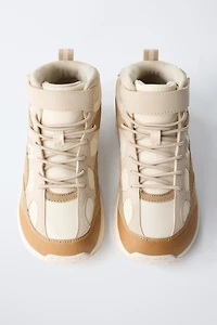 CONTRAST HIGH-TOP SNEAKERS