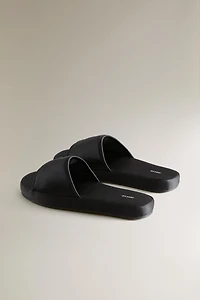 SATEEN FLATFORM SLIDER SLIPPERS