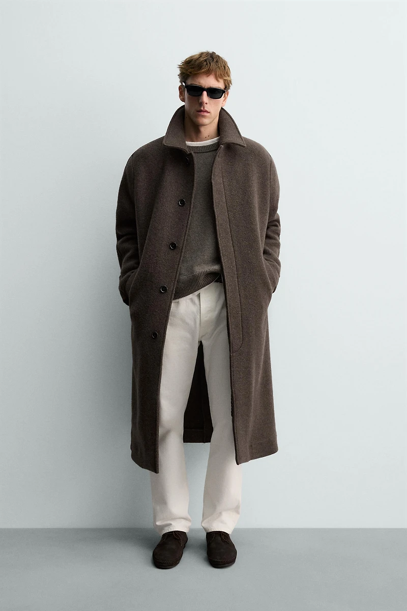 DOUBLE BREASTED MANTECO® WOOL BLEND COAT AARON LEVINE X ZARA