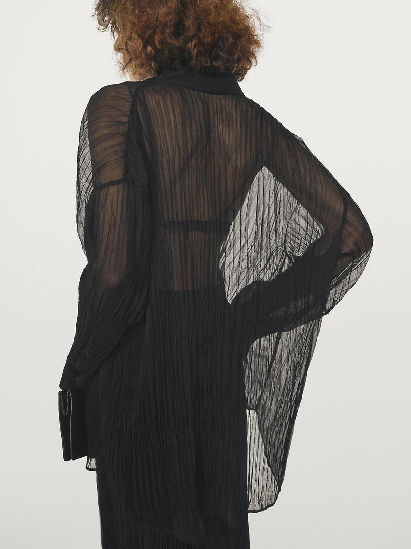 Chemisier ample et long plissé