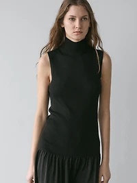 Robe midi en maille contrastante
