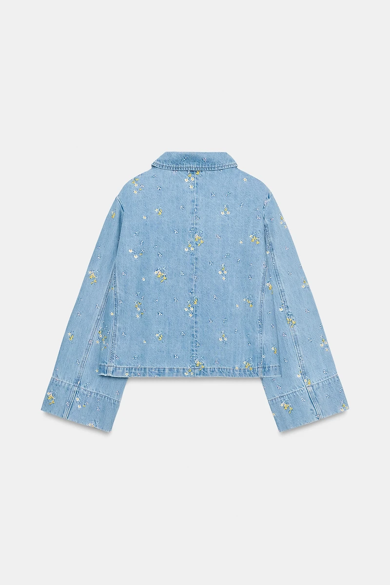 Z1975 EMBROIDERED FLORAL DENIM JACKET SET