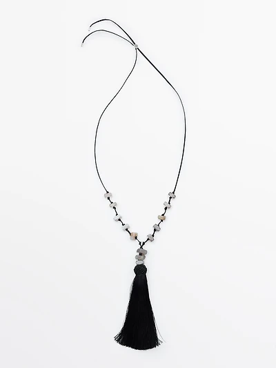 Collier pierres et houppe