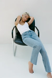 FLARED CROPPED HIGH WAIST TRF JEANS