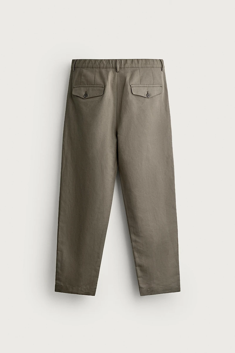 PANTALON COUPE DÉCONTRACTÉE COTON ET LIN