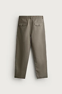 PANTALON COUPE DÉCONTRACTÉE COTON ET LIN