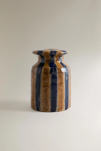 CACHE-POT EN CÉRAMIQUE POUR DIFFUSEUR À RAYURES