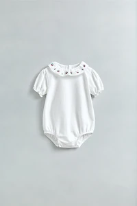 FLORAL EMBROIDERED COLLAR BODYSUIT