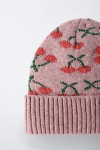 CHERRY KNIT HAT