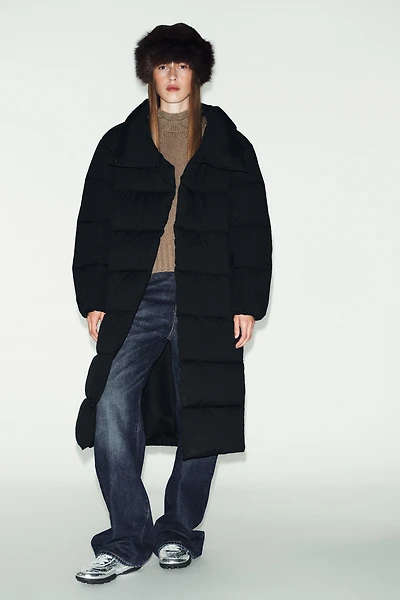 LONG WATER REPELLENT WINDPROOF WRAP-NECK ANORAK