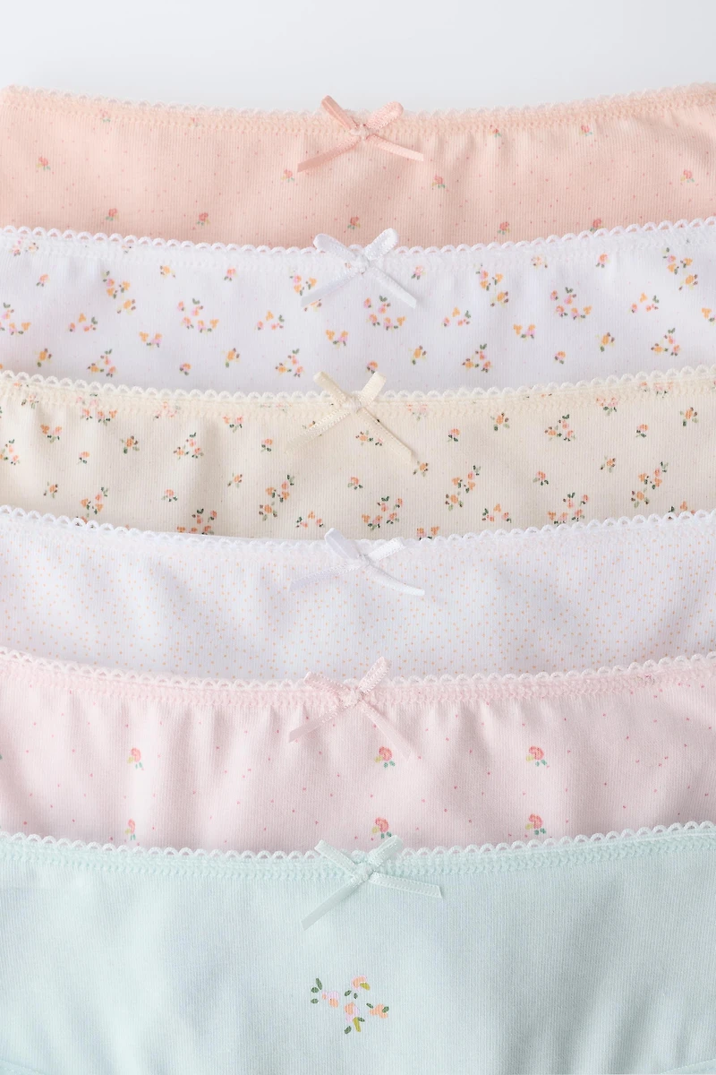 1 1/2-6 ANS/ LOT DE SIX CULOTTES À FLEURS