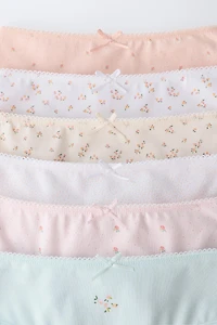 1 1/2-6 ANS/ LOT DE SIX CULOTTES À FLEURS