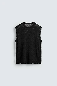 KNIT LACE VEST