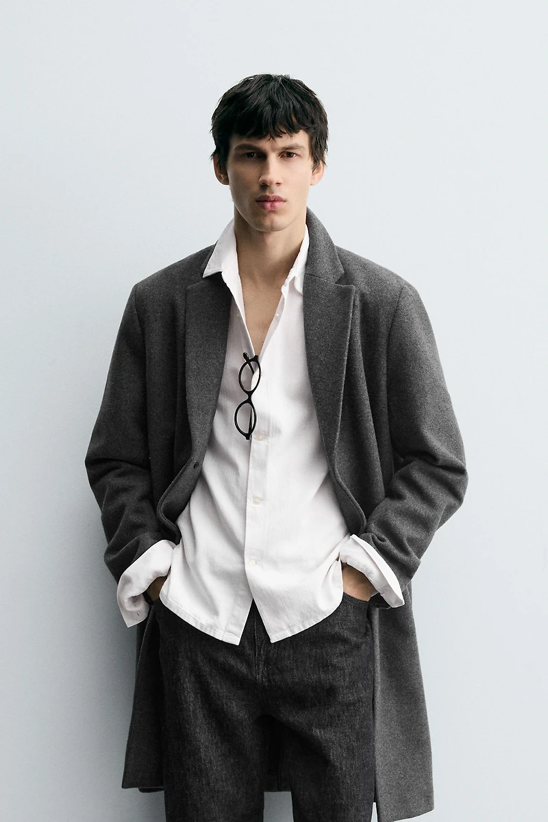 MANTEAU REGULAR FIT AVEC LAINE
