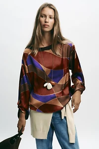 CHEMISE SATINÉE IMPRIMÉE