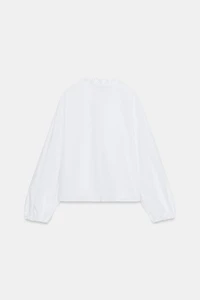 BLOUSE EN POPELINE À VOLANTS