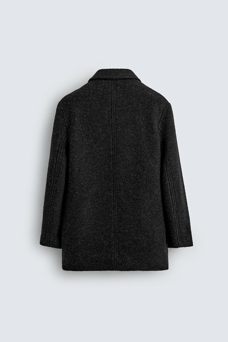 DOUBLE BREASTED WOOL BLEND OVERCOAT