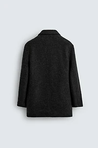 DOUBLE BREASTED WOOL BLEND OVERCOAT
