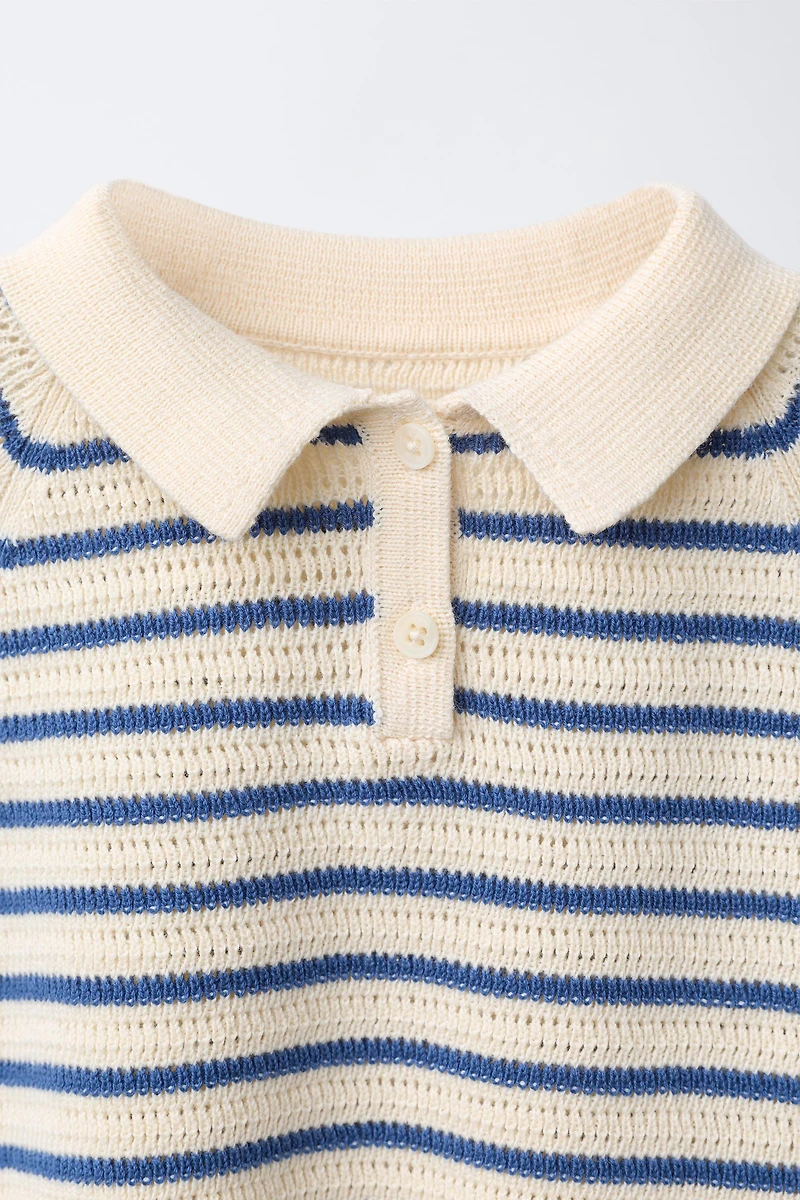 POLO EN MAILLE À RAYURES