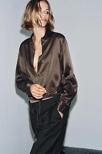 ZW COLLECTION SATIN EFFECT BLOUSE WITH TIES