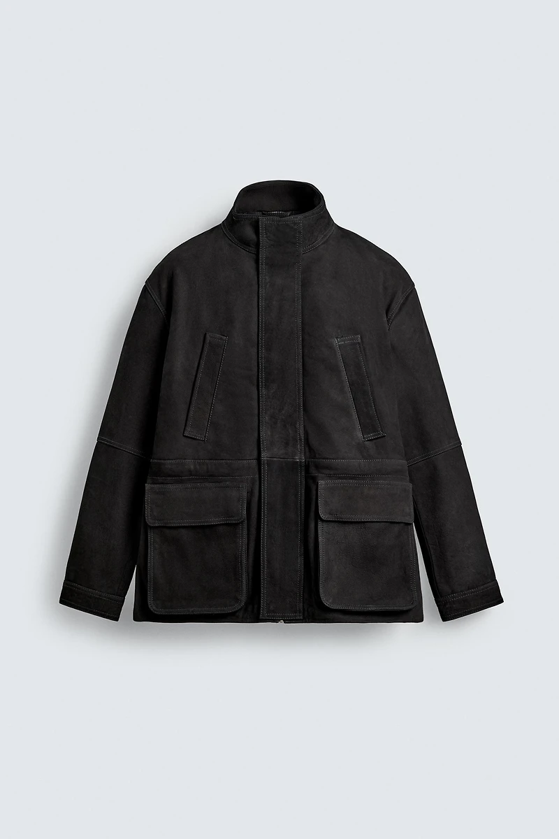 LEATHER RELAXED FIT PARKA