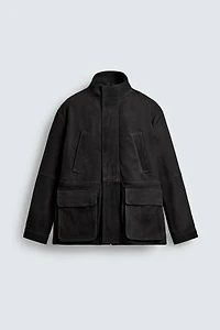 LEATHER RELAXED FIT PARKA