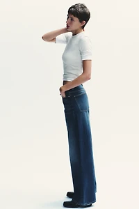 TRF HIGH WAIST CROSSOVER WIDE LEG JEANS