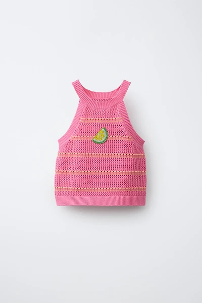 TOP EN CROCHET CITRON