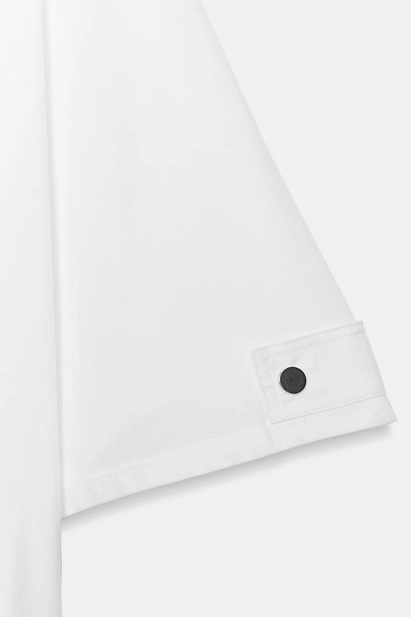 BUTTON BOAT NECK T-SHIRT