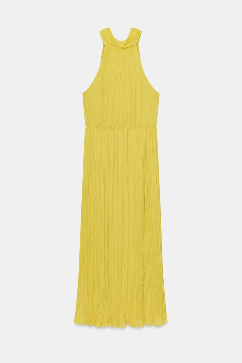 PLEATED MIDI DRESS