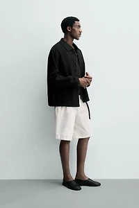 REGULAR FIT 100% LINEN OVERSHIRT