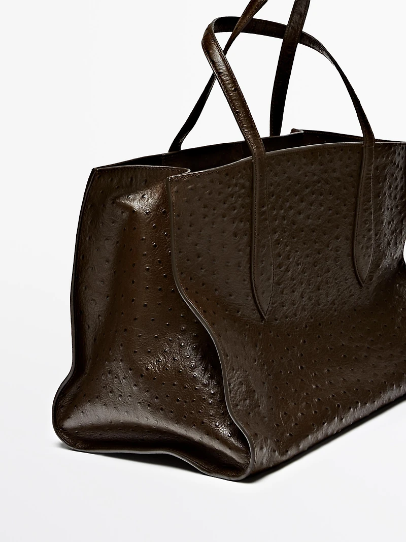 Icon maxi bag in textured leather