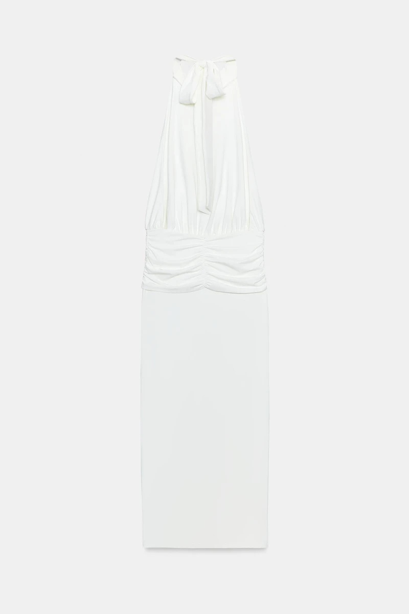 ROBE DRAPÉE À ENCOLURE AMÉRICAINE