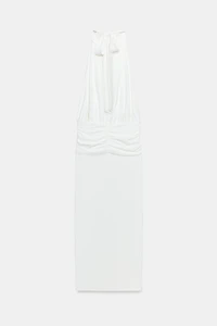 ROBE DRAPÉE À ENCOLURE AMÉRICAINE