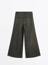 Satin wide-leg trousers