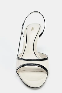 PATENT-EFFECT HEELED SANDALS